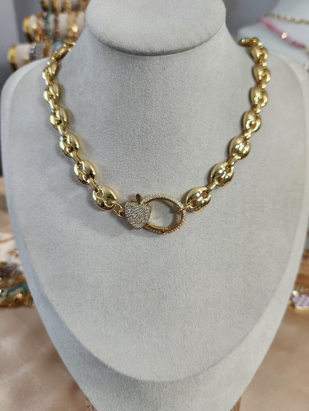 14k Gold Plated Gucci Puff Necklace